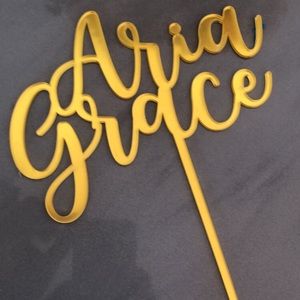 Mirrored cake topper customized